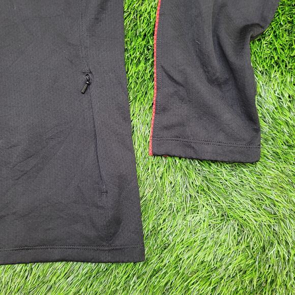 NIKE Fit-Dry 1/4 Zip Track Jacket Large 23x28 Black Red - Picture 14 of 14